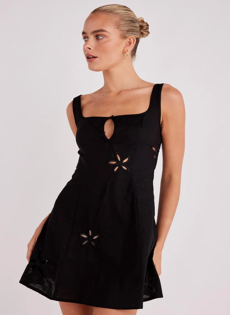 SNDYS Floral Cutout Mini Dress