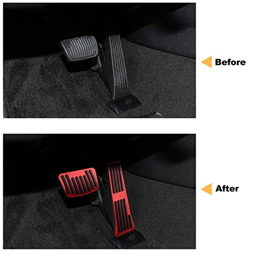 ANFOKAS Compatible with Kia K5 Sportage 2025 2024 2023 2022 2021 2020 Compatible with Hyundai Tucson Santa Sonata Palisade Accessories Car Foot Pedal Covers Pedals Pads -Red - Image 2