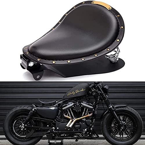 DREAMIZER Black Motorcycle Solo Seat Fits for Sportster XL 1200 883 48 Dyna Chopper Bobber and More - Image 1