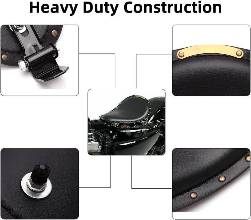 DREAMIZER Black Motorcycle Solo Seat Fits for Sportster XL 1200 883 48 Dyna Chopper Bobber and More - Image 4
