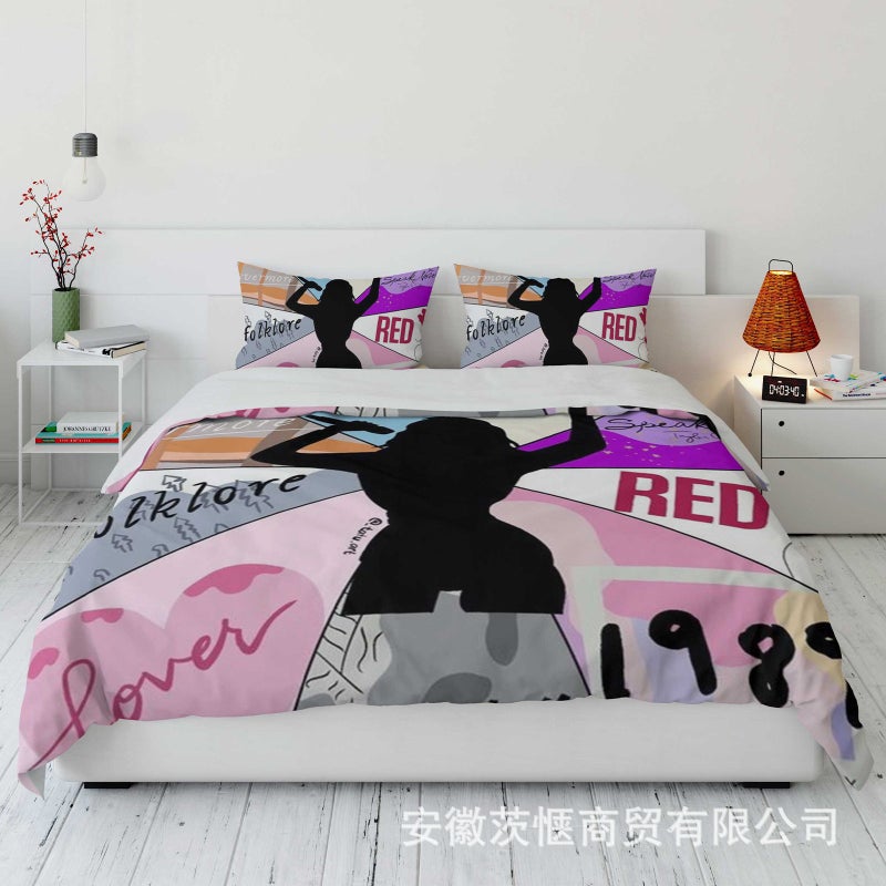 Zihan Export 3D Star Digital Printing Quilt Cover Three-Piece Set Creative Bedding - Image 5