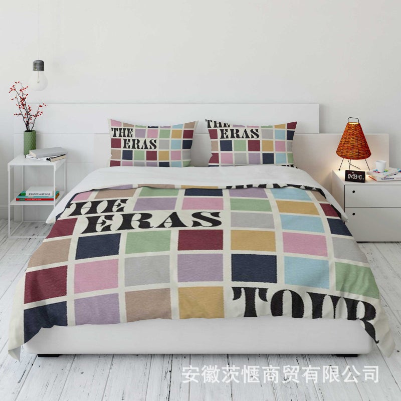 Zihan Export 3D Star Digital Printing Quilt Cover Three-Piece Set Creative Bedding - Image 4