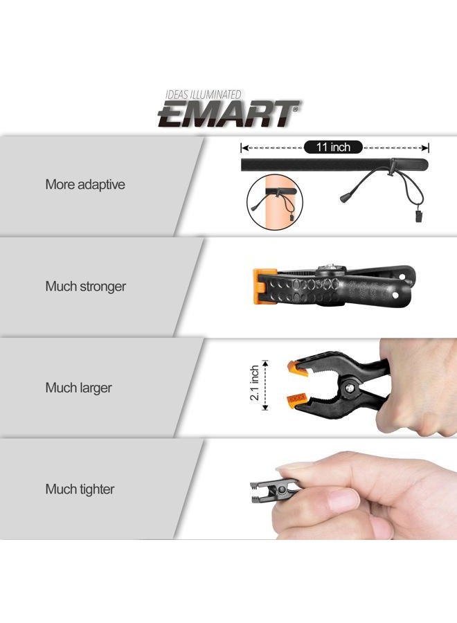 EMART 4.5 inch Heavy Duty Backdrop Clamp Kit-6 Spring Clamps, 8 Background Clip Holders for Muslin Stand, Canvas, Paper, Fabric, Chromakey Screen, Photo Studio, Photography Backdrops Support - Image 5