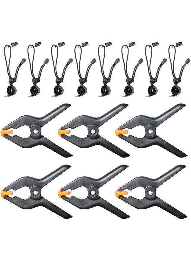 EMART 4.5 inch Heavy Duty Backdrop Clamp Kit-6 Spring Clamps, 8 Background Clip Holders for Muslin Stand, Canvas, Paper, Fabric, Chromakey Screen, Photo Studio, Photography Backdrops Support - Image 1