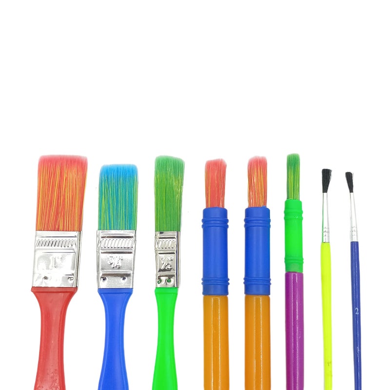 8PCS Colorful Artist Paint Brush Set, Childrens Kids Paint Brushes Starter Set for Watercolor, Oil, Acrylic, Paints, Paintbrush, Drawing Tools, Kids Painting Tools Crafts  - Image 2