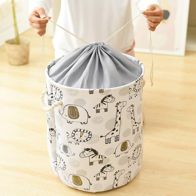 إناف INough Baby Hamper Kids Laundry Basket Nursery Hamper Stuff animal Organizer ,Toy Baskets Corner Stuffed Animal Storage Basket Kids Storage Basket Safari Nursery Decor Clothes Hamper for Boys, Giraffe - Image 4