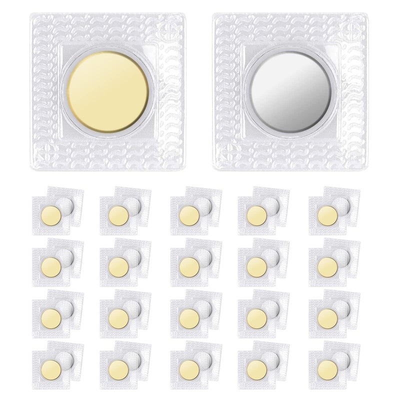 EEEKit 20 Pairs Sew in Magnets Hidden Magnetic Snap Closure PVC Invisible Magnetic Fastener for Thin Fabric Bag Lining Pocket Flap Clothing Lining DIY Sewing