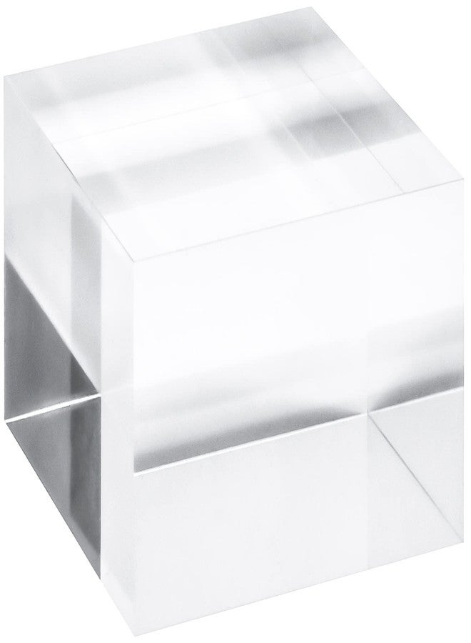 Red Co. Crystal Clear Polished Solid Acrylic Cube Jewelry Display Stand Pedestal Riser, 2” x 4” x 4” - Image 2