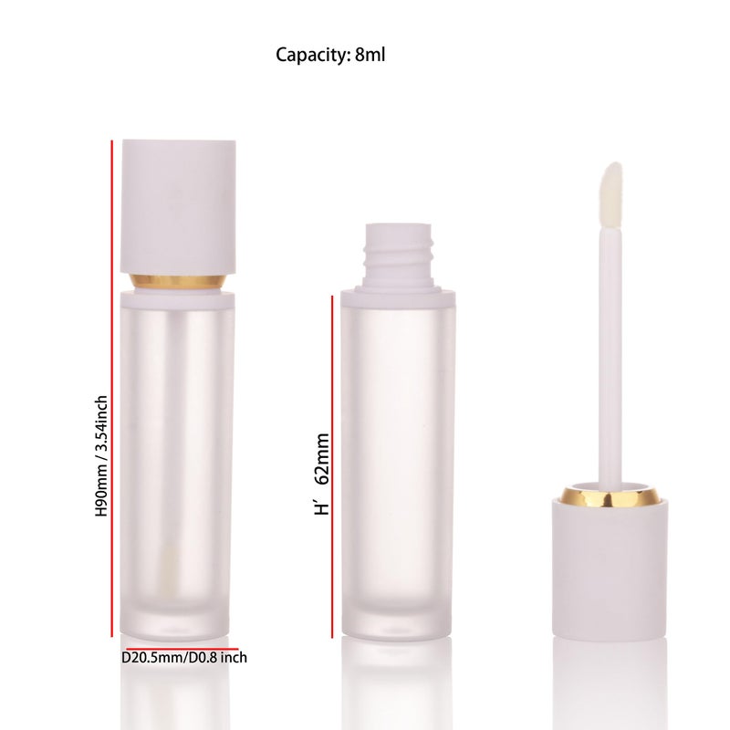 COSIDEA 30 PCS Empty White thick Lip Gloss Tubes 8ml lipgloss Tube with Wand Applicator for Lip oil tint bottles container - Image 2