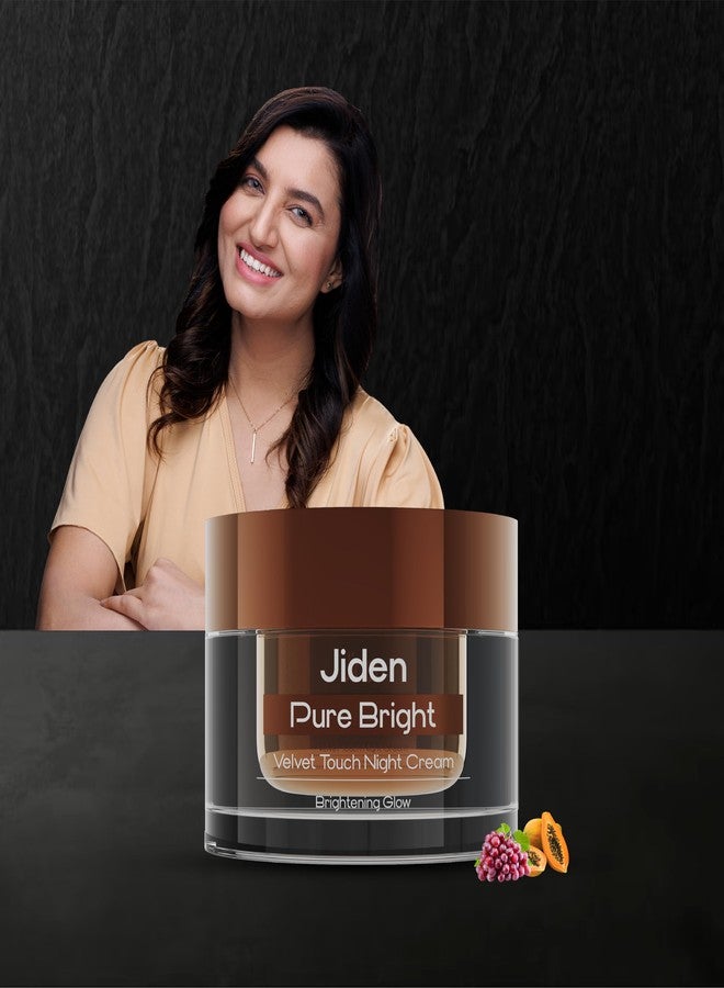 JIDEN Pure Bright Night Cream- 50 Gm, Enriched with Mulberry, Grape & Papaya Extract, Makes Skin Softer/Wrinkles/Reduces Dark Spots/Improve Skin/Reduces Tanning for Men & Women (All Skin Types) - Image 4