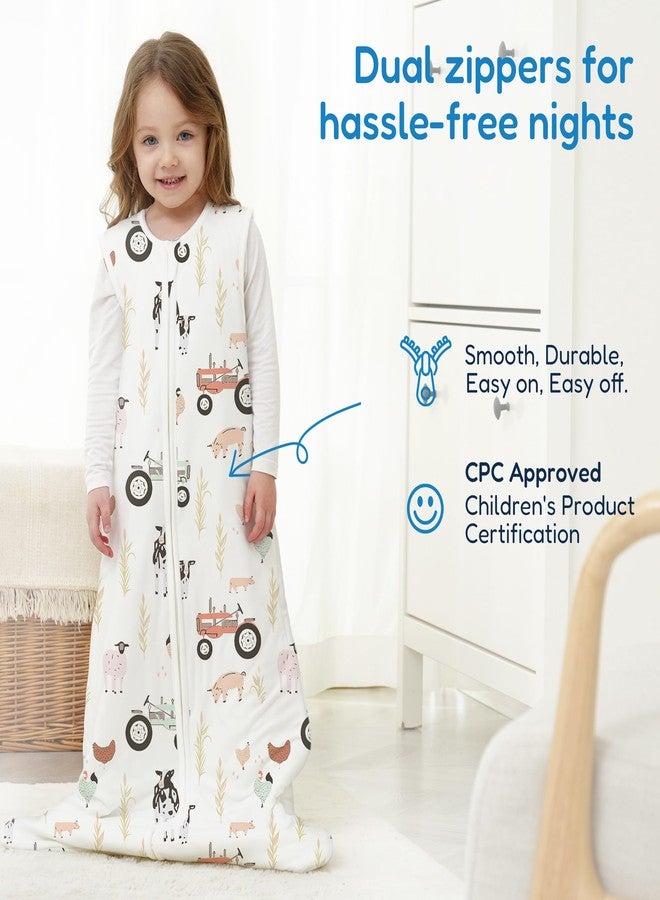 TotAha 1.0 TOG Toddler Sleep Sack 2T-3T-4T for Girls Boys, Buttery Soft Sleeping Sacks with 2-way Safe Zipper, Premium All Season Sleep Bag, Farm - Image 4