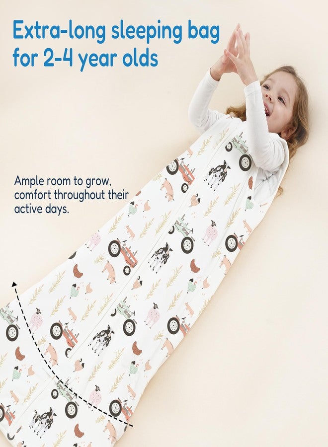 TotAha 1.0 TOG Toddler Sleep Sack 2T-3T-4T for Girls Boys, Buttery Soft Sleeping Sacks with 2-way Safe Zipper, Premium All Season Sleep Bag, Farm - Image 5