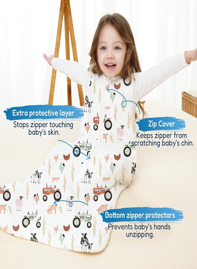TotAha 1.0 TOG Toddler Sleep Sack 2T-3T-4T for Girls Boys, Buttery Soft Sleeping Sacks with 2-way Safe Zipper, Premium All Season Sleep Bag, Farm - Image 3
