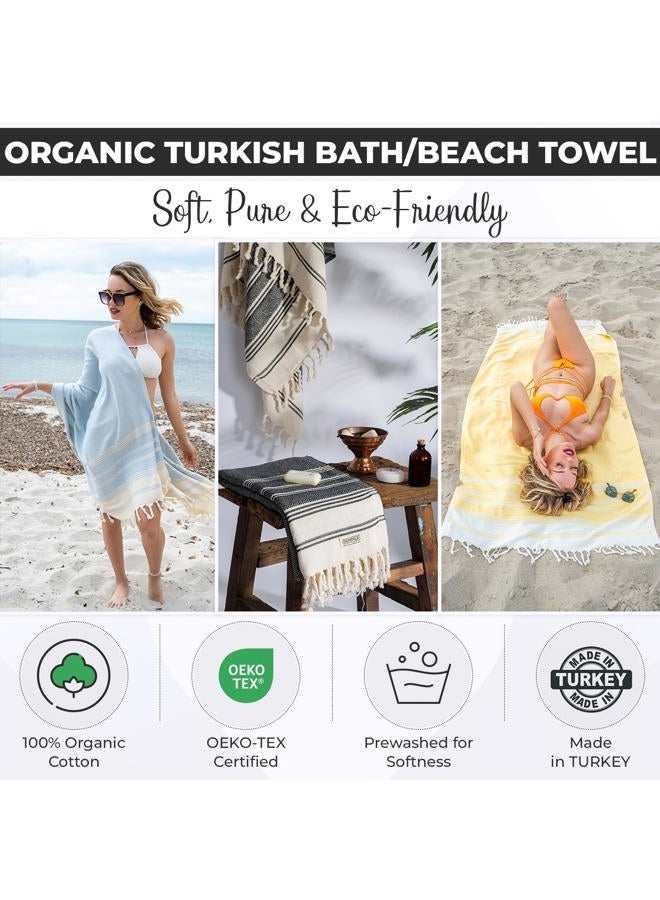 DEMMEX Certified 100% Organic Cotton & Organic Dye Prewashed XL Diamond Weave Turkish Cotton Towel Peshtemal Blanket for Bath,Beach,Pool,SPA,Gym, 71x36 Inches,14 Oz (Dark Grey) - Image 2