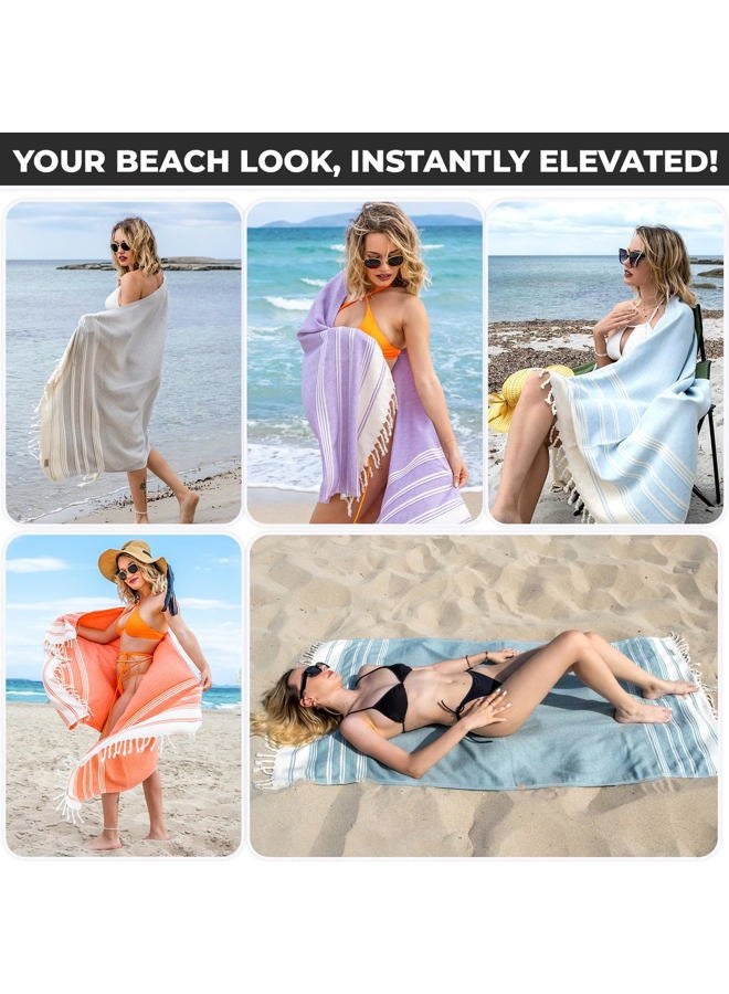 DEMMEX Certified 100% Organic Cotton & Organic Dye Prewashed XL Diamond Weave Turkish Cotton Towel Peshtemal Blanket for Bath,Beach,Pool,SPA,Gym, 71x36 Inches,14 Oz (Dark Grey) - Image 4