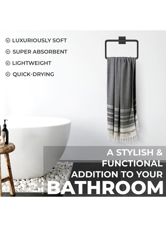 DEMMEX Certified 100% Organic Cotton & Organic Dye Prewashed XL Diamond Weave Turkish Cotton Towel Peshtemal Blanket for Bath,Beach,Pool,SPA,Gym, 71x36 Inches,14 Oz (Dark Grey) - Image 5
