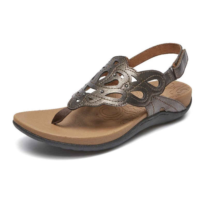 Rockport womens Ridge Sling Heeled Sandal, Bronze, 6.5 US - Image 5