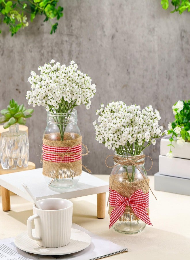 Daifunli 46 Pcs Picnic Party Centerpieces for Table Mason Jar Table Centerpieces with Baby's Breath Red Gingham Ribbon for Picnic Birthday Party BBQ Baby Shower Supplies - Image 2