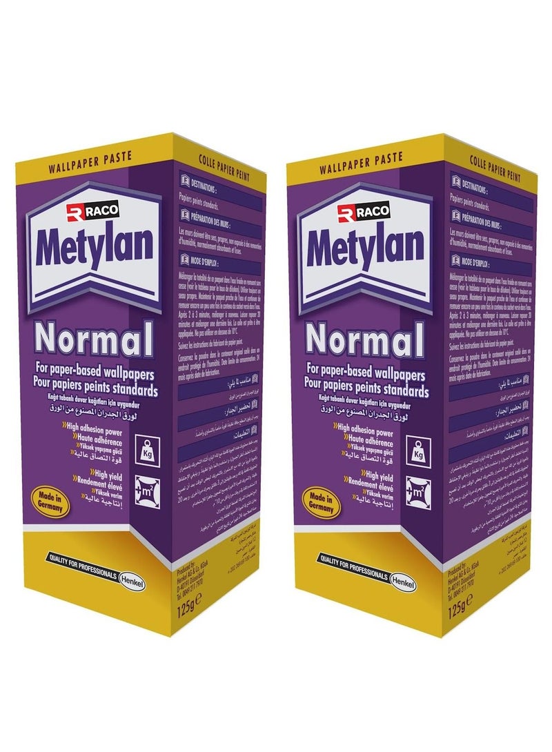 RACO Metylan Normal Wallpaper Paste for Paper-based Wallpapers Made in Germany -125 g Pack of 2 - Image 1