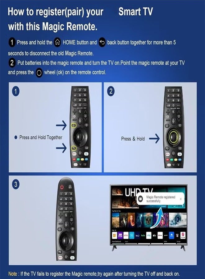 Universal Smart TV Remote Control with Voice Command & Pointer - Compatible with 4K/8K UHD/OLED/QNED/NanoCell TVs, Netflix & Prime Video Hotkeys, Works with Alexa & Google Assistant  - Image 3