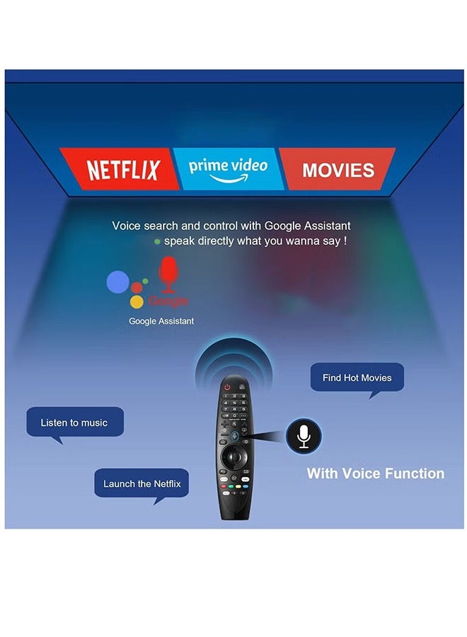 جهاز تحكم عن بعد عالمي للتلفزيون الذكي مع الأوامر الصوتية والمؤشر - متوافق مع أجهزة تلفزيون 4K/8K UHD/OLED/QNED/NanoCell، ومفاتيح التشغيل السريع لـ Netflix وPrime Video، ويعمل مع مساعد Google - Image 4