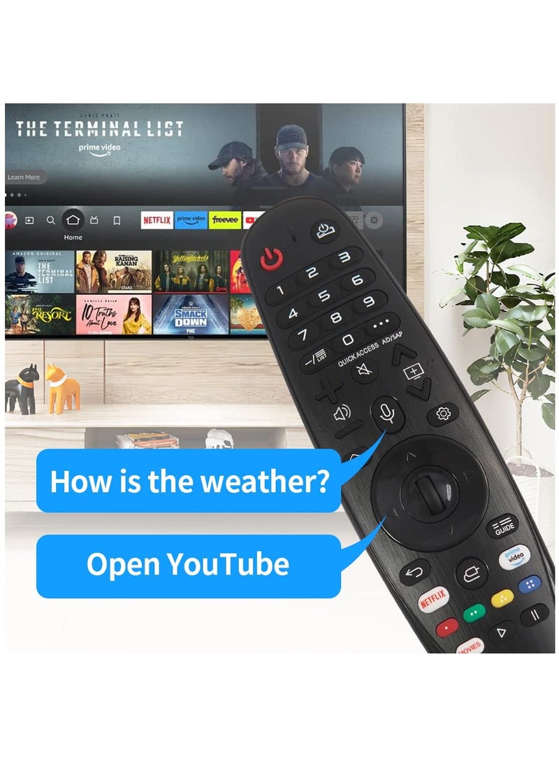 Replacement for LG Smart TV Remote Magic Remote Control with Voice and Pointer Function Universal LG Remote for LG UHD OLED QNED NanoCell 4K 8K Models Netflix and Prime Video Hot Keys Google/Alexa