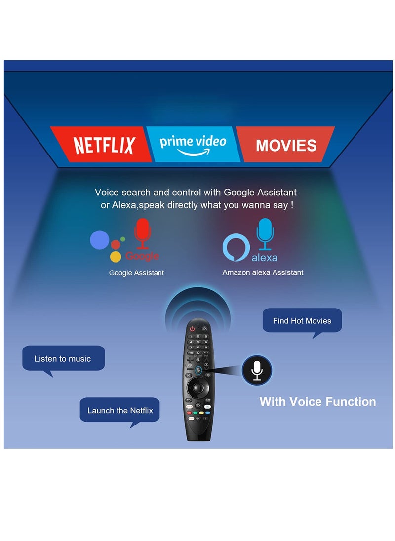 Replacement for LG Smart TV Remote Magic Remote Control with Voice and Pointer Function Universal LG Remote for LG UHD OLED QNED NanoCell 4K 8K Models Netflix and Prime Video Hot Keys Google/Alexa