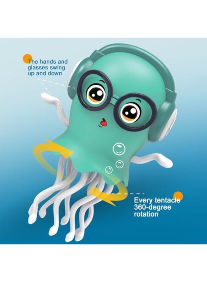 Dancing Jellyfish Toy Light-up walking jellyfish with music and obstacle avoidance, suitable as a birthday gift for boys and girls. Green version. - Image 2