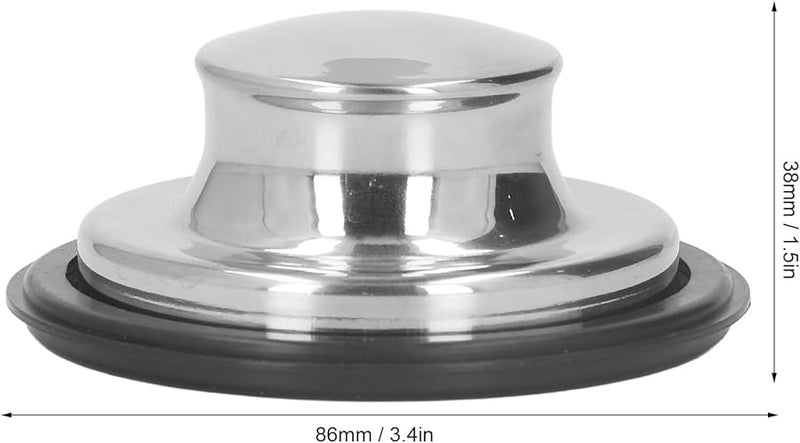 غطاة سدادة حوض المطبخ من الفولاذ المقاوم للصدأ 86 مم قطر خارجي مانع للتسرب بسدادة مطاطية للتخلص من القمامة - Image 4