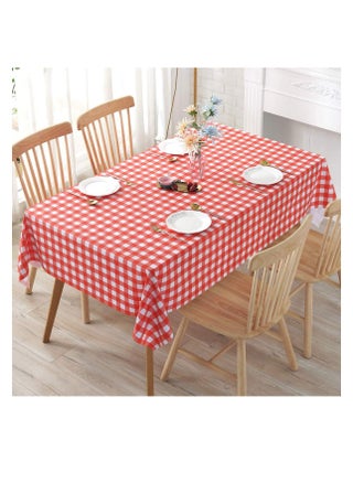 Red and White Checkered Tablecloth Wipeable Vinyl Oilcloth Picnic PVC Plastic Spillproof Peva Oil-Proof Waterproof Vynl Heavy Duty Oblong Mexican Tablecloths for Coffee Table 137*90 - pzsku/ZA83358DD8BA289BABA34Z/45/_/1735469231/4fa2209d-a625-4a4a-a50b-4069ea71932d