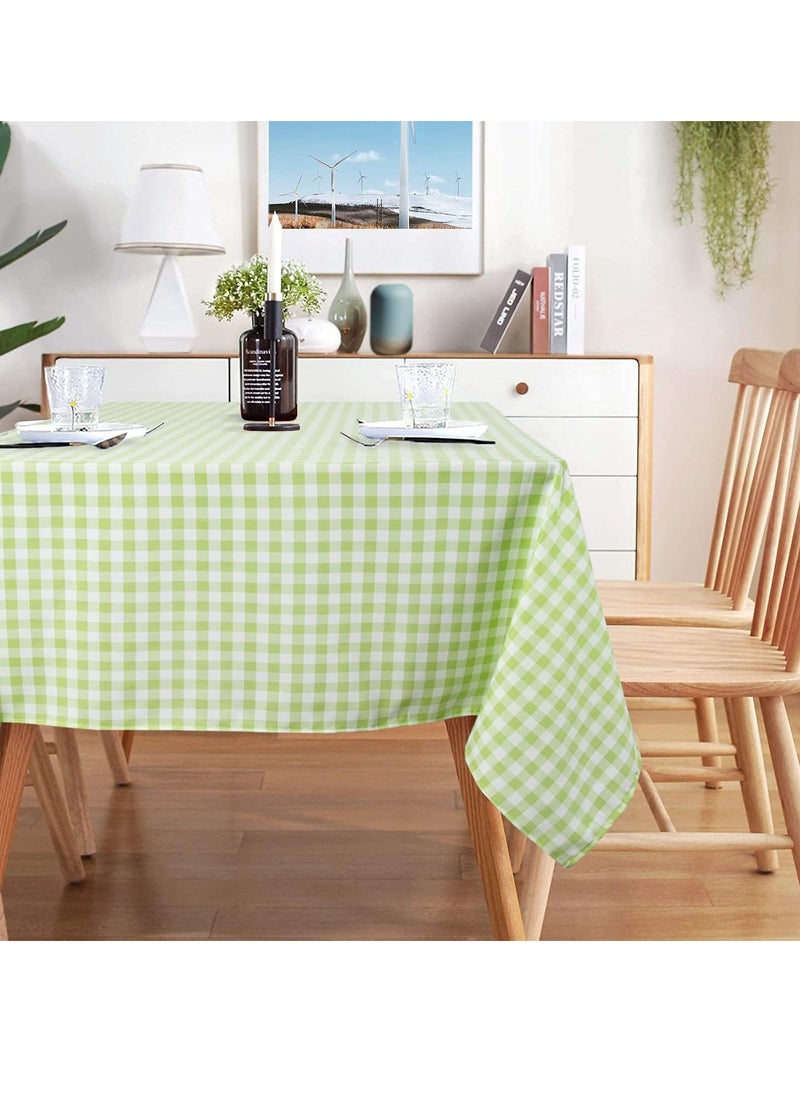 Red and White Checkered Tablecloth Wipeable Vinyl Oilcloth Picnic PVC Plastic Spillproof Peva Oil-Proof Waterproof Vynl Heavy Duty Oblong Mexican Tablecloths for Coffee Table 137*90