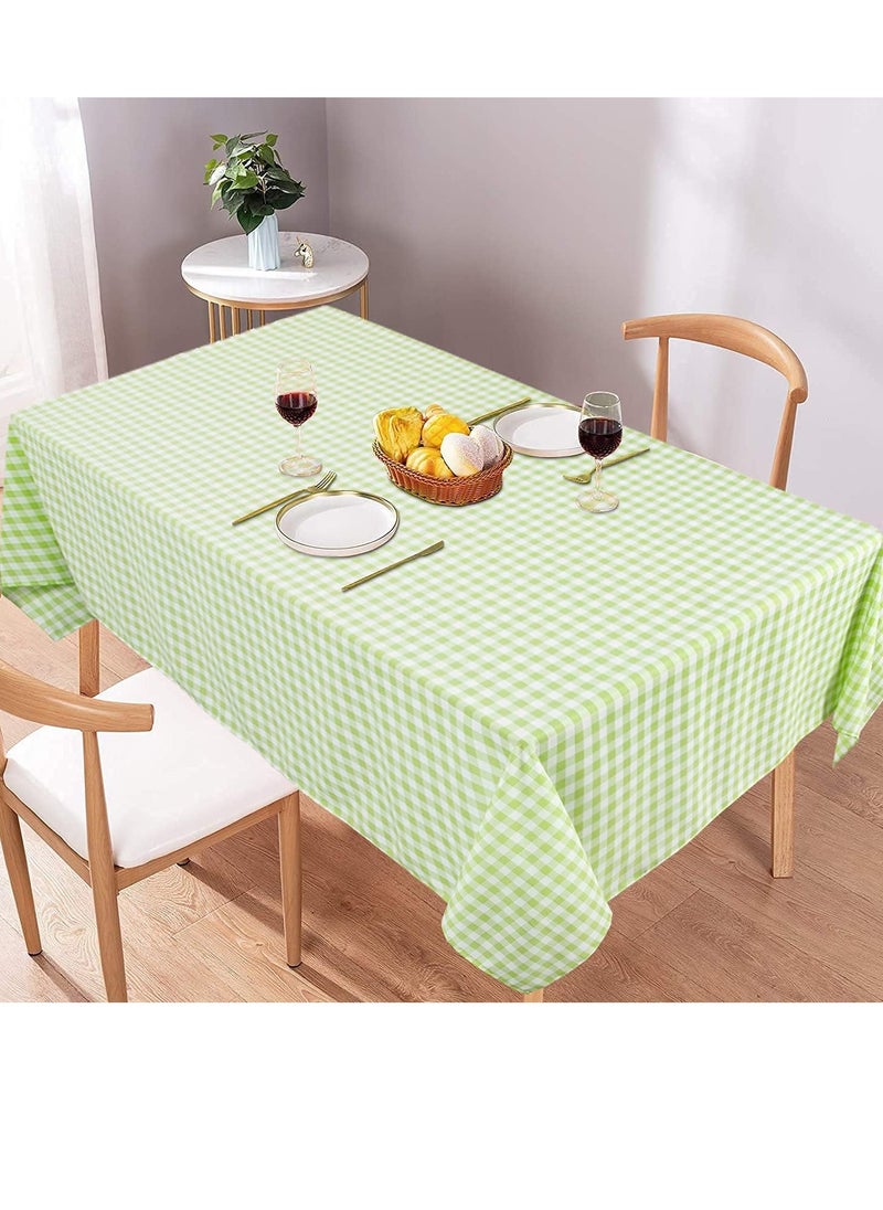 Red and White Checkered Tablecloth Wipeable Vinyl Oilcloth Picnic PVC Plastic Spillproof Peva Oil-Proof Waterproof Vynl Heavy Duty Oblong Mexican Tablecloths for Coffee Table 137*90