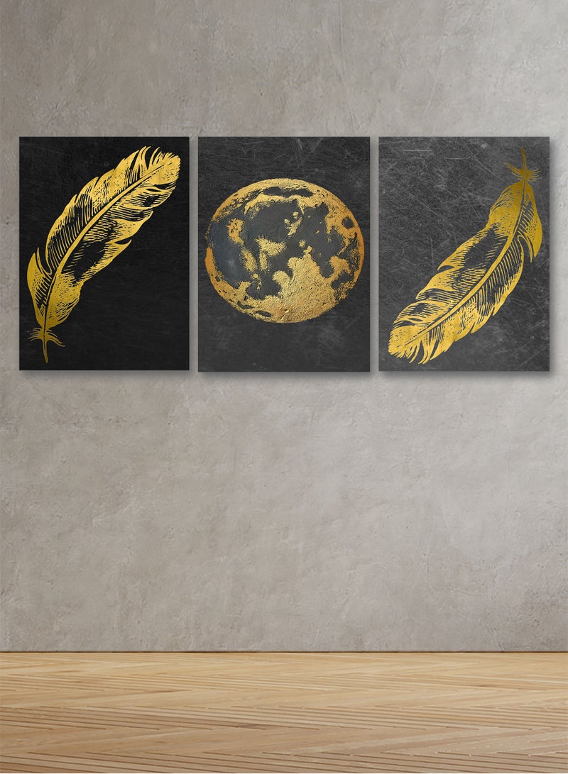 ماركتنا لوحة جدارية فنية لتزين الحائط بتصميم عصري ، ثلاث قطع ،مقاس ( 120X60cm) - Image 1