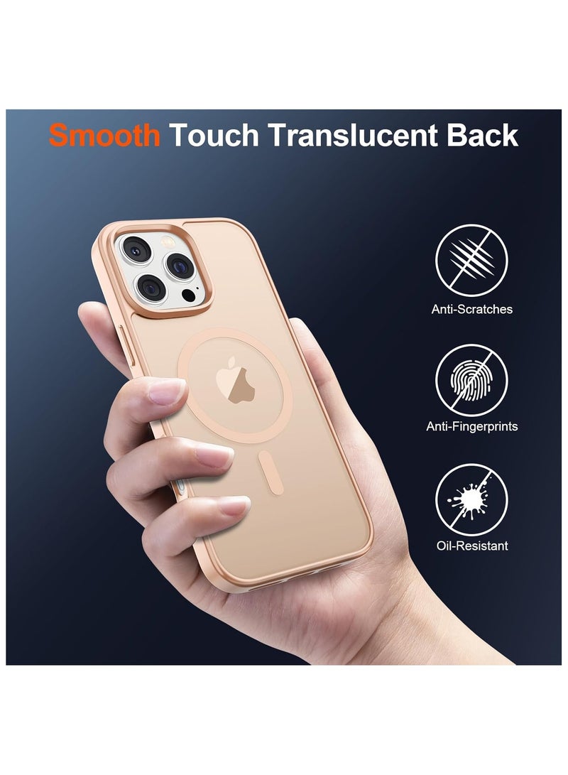 Denx Matte Magnetic case for iPhone 16 Pro Max , High Grade Drop Protection with Shockproof Strip, Translucent Matte Back Phone Case (Sand Pink) - Image 5