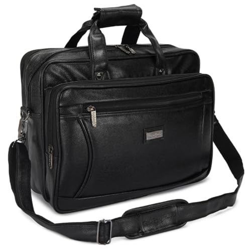 Hard Craft Vegan Leather Office Laptop Messenger and Shoulder Side Sling Hand Bag For Men Corporate Executive Briefcase Bag For Man Supports Laptop Upto 15.6 inches - Image 1