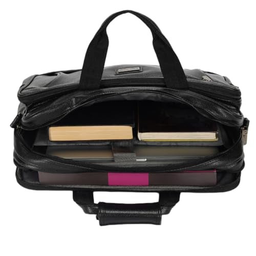 Hard Craft Vegan Leather Office Laptop Messenger and Shoulder Side Sling Hand Bag For Men Corporate Executive Briefcase Bag For Man Supports Laptop Upto 15.6 inches - Image 4