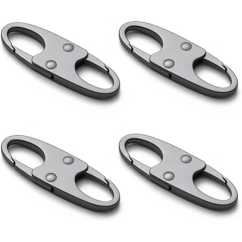 zelin Anti Theft Zipper Clips Double Opening, 4Pcs Zinc Alloy Zipper Pull Replacement for Travel, Commuting and Camping (Space Grey) - Image 1
