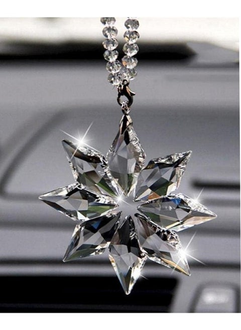 Car Pendant Transparent Crystal Snowflakes Hanging Ornament Garden Suspension Catcher Decoration