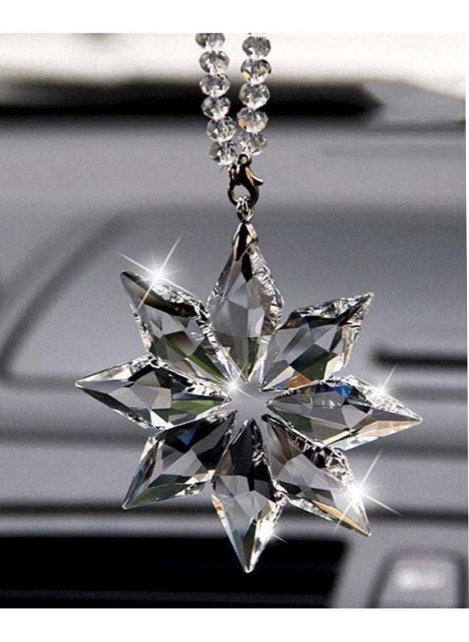 Car Pendant Transparent Crystal Snowflakes Hanging Ornament Garden Suspension Catcher Decoration