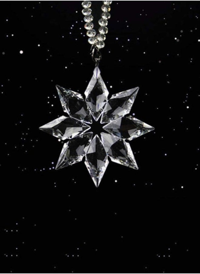 Car Pendant Transparent Crystal Snowflakes Hanging Ornament Garden Suspension Catcher Decoration