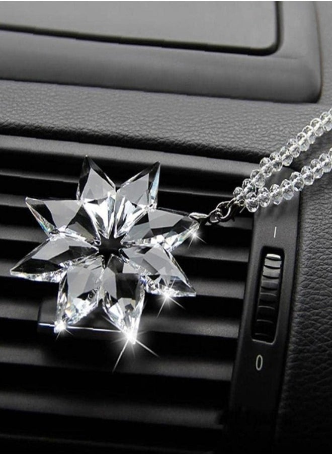 Car Pendant Transparent Crystal Snowflakes Hanging Ornament Garden Suspension Catcher Decoration