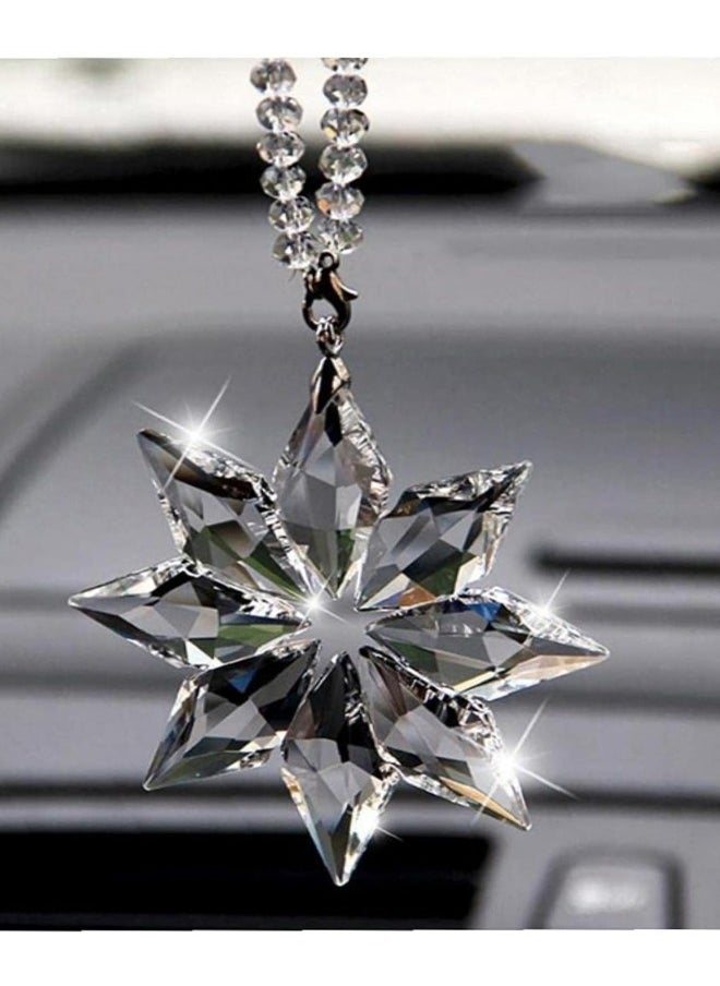 Car Pendant Transparent Crystal Snowflakes Hanging Ornament Garden Suspension Catcher Decoration
