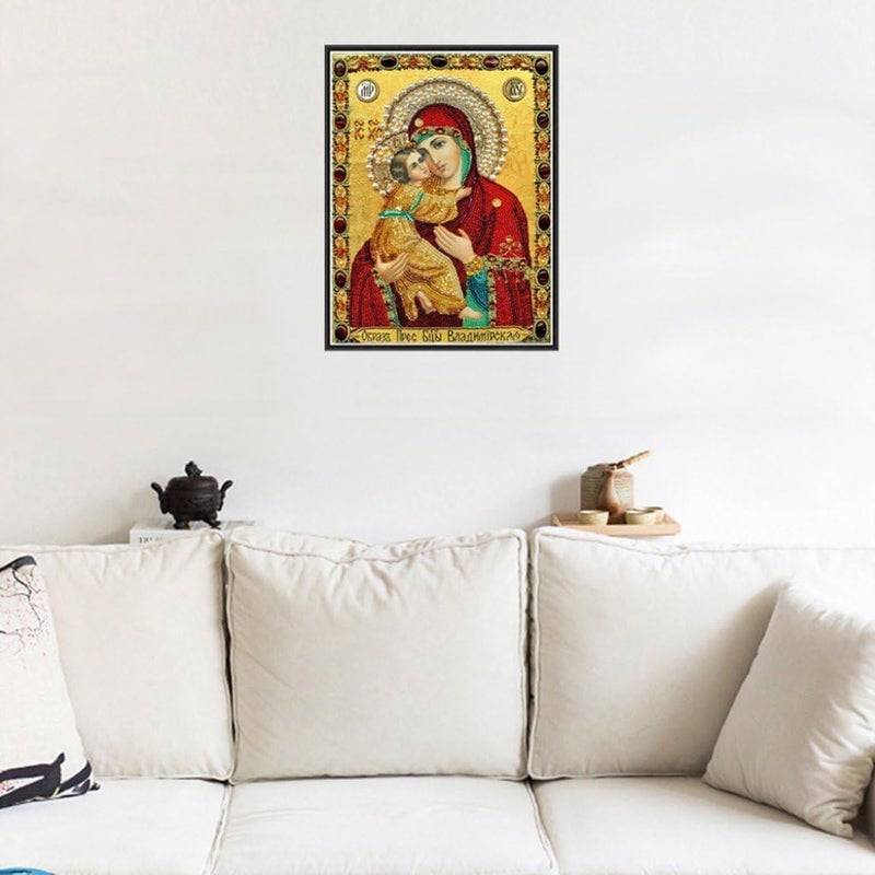 klarako Religion Icon Of Saint DIY 5D Diamond Embroidery Painting For Living Room Decor - Yellow, 20x25cm - Image 4