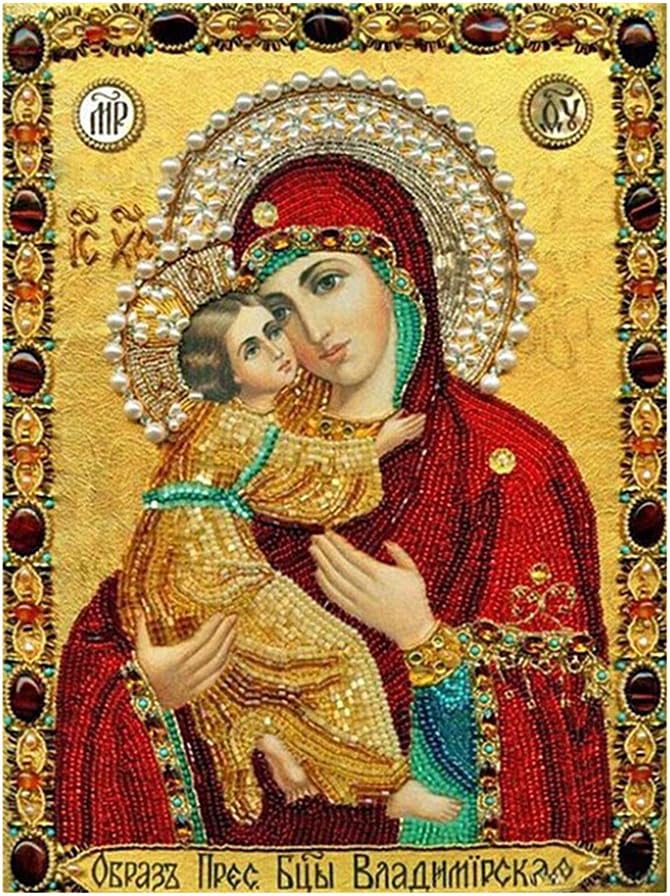 klarako Religion Icon Of Saint DIY 5D Diamond Embroidery Painting For Living Room Decor - Yellow, 20x25cm - Image 1