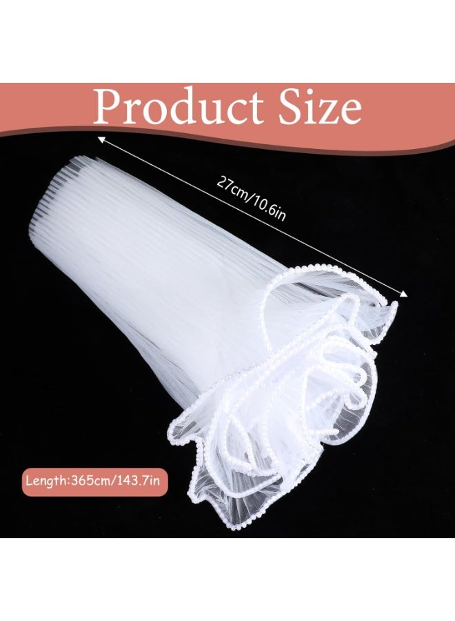 HZYH White Pearl Flower Wrapping Mesh Paper, 4 Yards Waterproof Translucent Bouquet Wrap for Floral Arrangements, DIY Crafts, Party Favor & Gift Packaging - Image 4