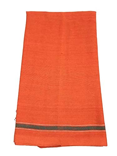 IGNOTO Pack of 5 Handloom BhagwaSaffron Cotton Bath TowelKerala Thorthu GamchaAngocha Light Weight Fast Absorbing Quick Drying - Image 2