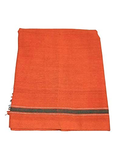 IGNOTO Pack of 5 Handloom BhagwaSaffron Cotton Bath TowelKerala Thorthu GamchaAngocha Light Weight Fast Absorbing Quick Drying - Image 3