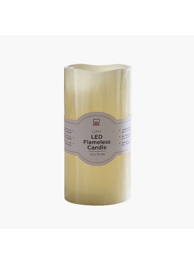 Home Box LED Flameless Ivory Wax Candle with Vanilla Scent and Flickering - 7.5x15 cm - Image 3