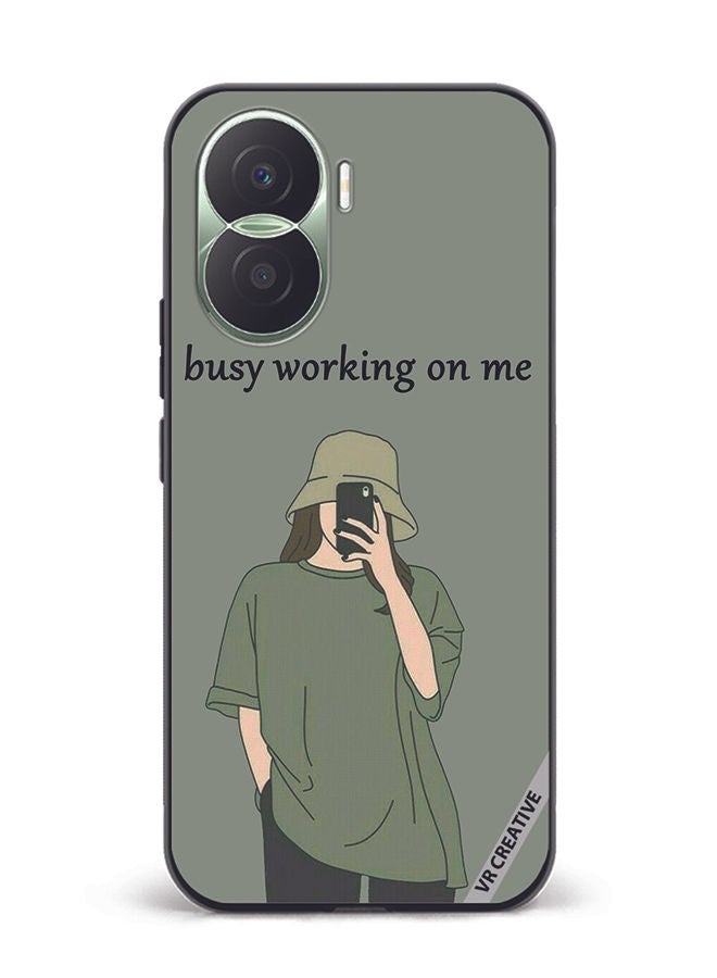 VR CREATIVE Protective Case Cover For Honor Play7T Pro Busy Working On Me Design Multicolour - Image 1