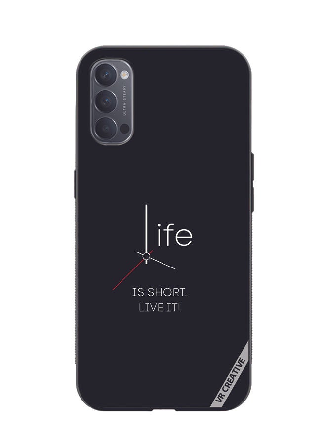 VR CREATIVE Protective Case Cover For Oppo Reno4 Pro 5G Life Is Short Design Multicolour  - Image 1